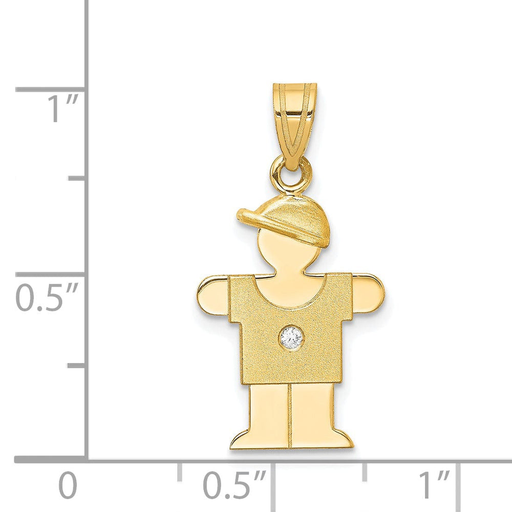 Lovely Rita's Pendants & Charms 14k Yellow Gold Diamond Boy With Hat Hugs Pendant