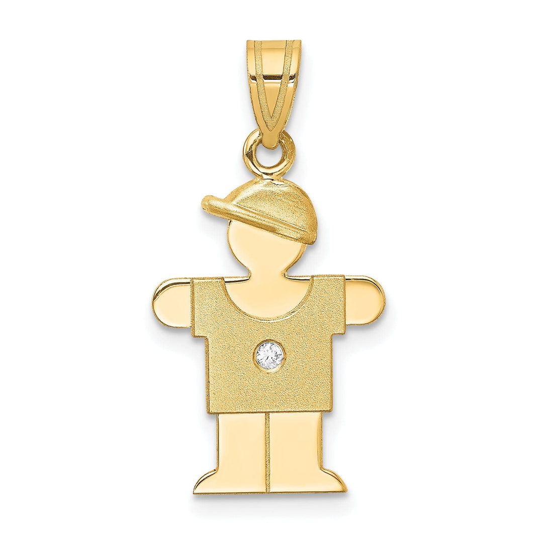 Lovely Rita's Pendants & Charms 14k Yellow Gold Diamond Boy With Hat Hugs Pendant
