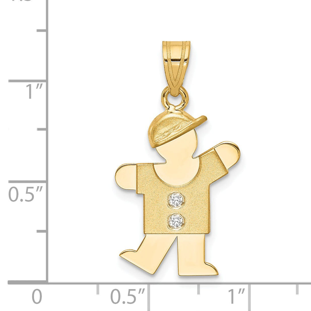 Lovely Rita's Pendants & Charms 14k Yellow Gold Diamond Boy With Hat Kiss Pendant