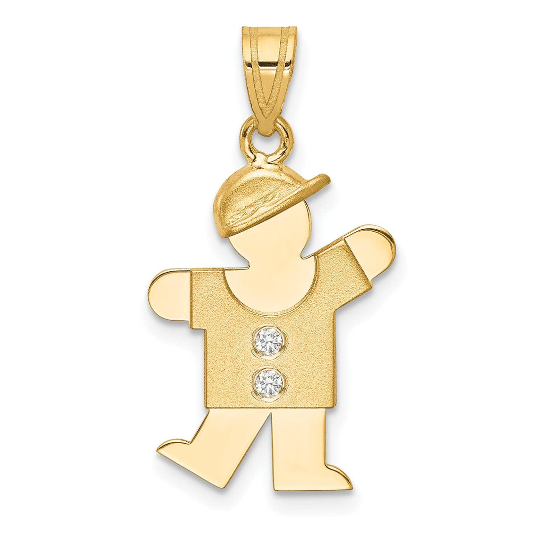 Lovely Rita's Pendants & Charms 14k Yellow Gold Diamond Boy With Hat Kiss Pendant