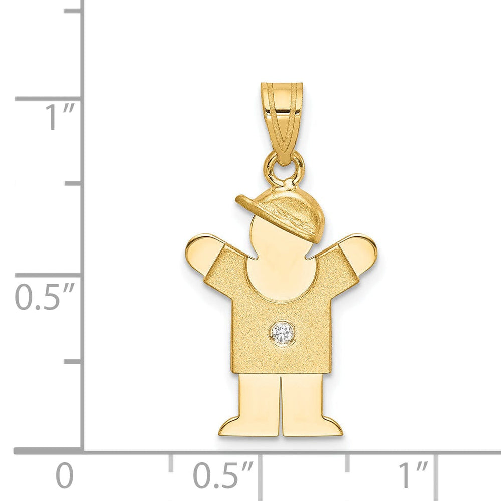Lovely Rita's Pendants & Charms 14k Yellow Gold Diamond Boy With Hat Love Charm Pendant