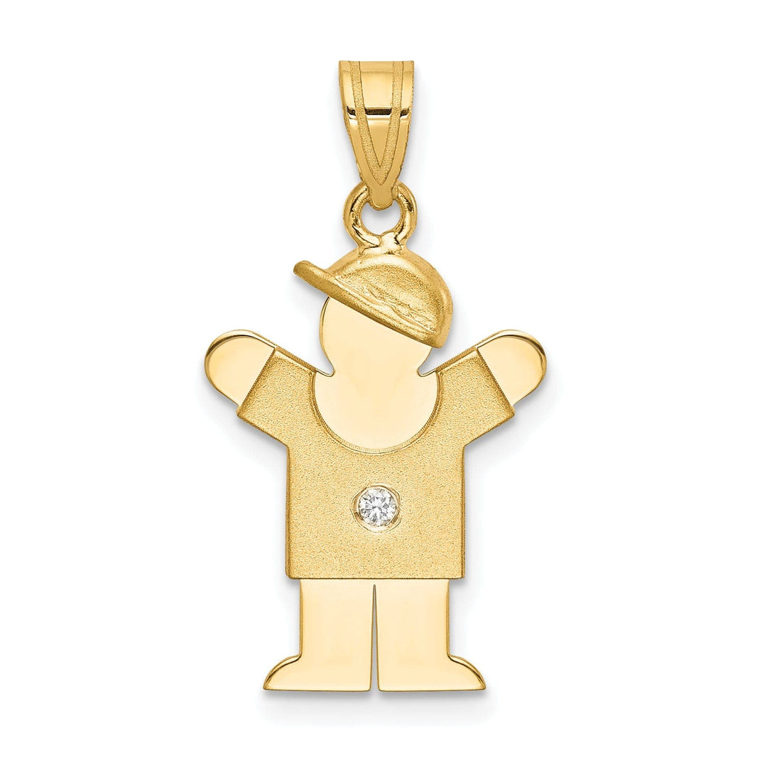 Lovely Rita's Pendants & Charms 14k Yellow Gold Diamond Boy With Hat Love Charm Pendant