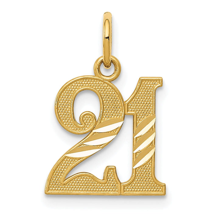 Lovely Rita's Pendants & Charms 14k Yellow Gold Diamond Cut 21 Charm Pendant