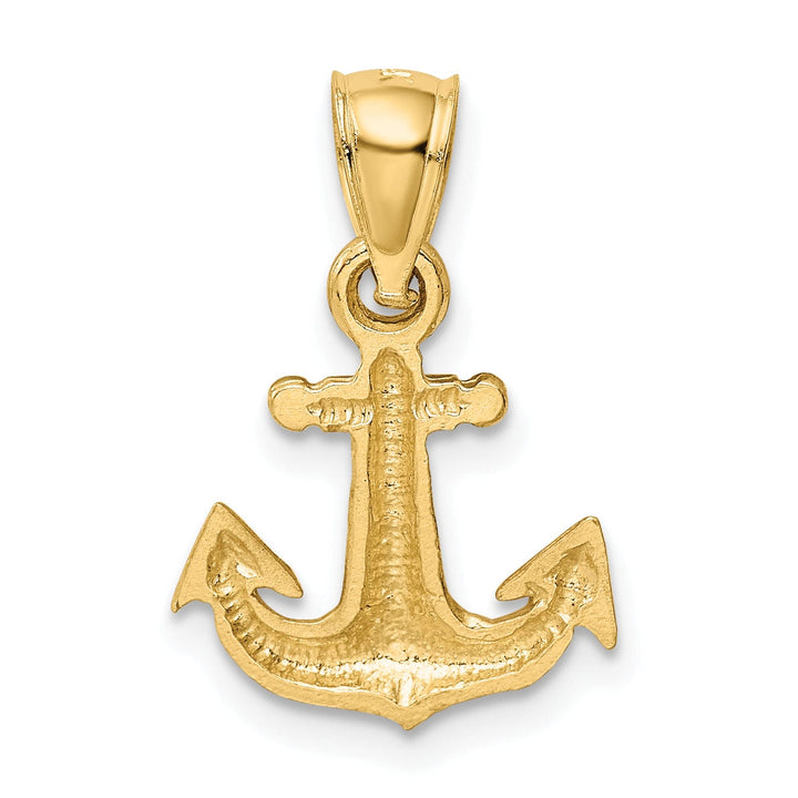 Lovely Rita's Pendants & Charms 14k Yellow Gold Diamond Cut Anchor Pendant