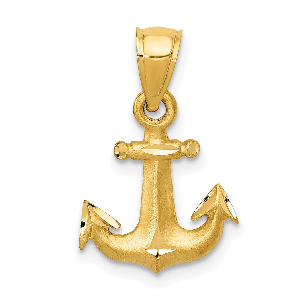 Lovely Rita's Pendants & Charms 14k Yellow Gold Diamond Cut Anchor Pendant