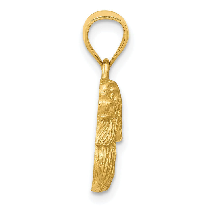 Lovely Rita's Pendants & Charms 14k Yellow Gold Diamond-cut Concave Casted Solid Brushed Finish Shih Tzu Charm Pendant