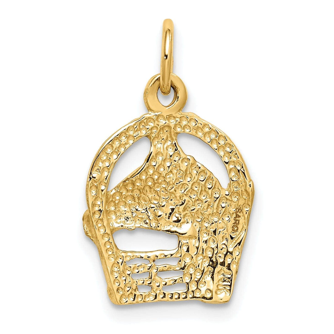 Lovely Rita's Pendants & Charms 14k Yellow Gold Diamond-cut Horse Head in Horseshoe Charm