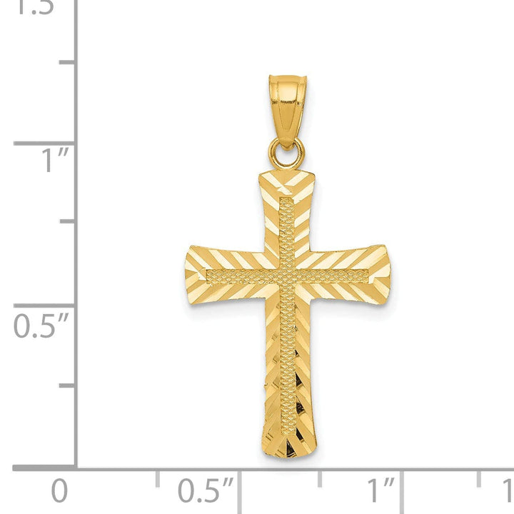 Lovely Rita's Pendants & Charms 14k Yellow Gold Diamond Cut Latin Cross Pendant