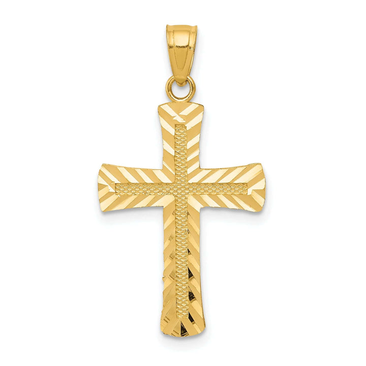 Lovely Rita's Pendants & Charms 14k Yellow Gold Diamond Cut Latin Cross Pendant