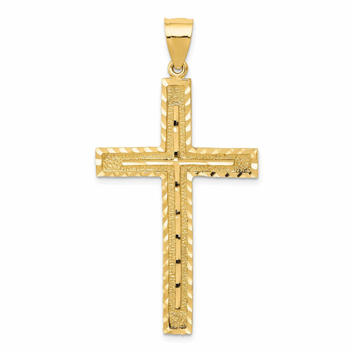 Lovely Rita's Pendants & Charms 14k Yellow Gold Diamond Cut Latin Cross Pendant
