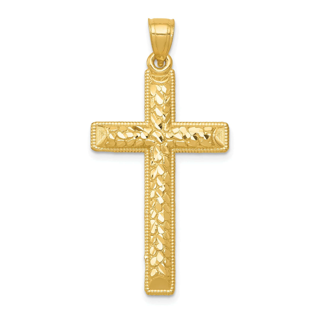 Lovely Rita's Pendants & Charms 14k Yellow Gold Diamond Cut Latin Cross Pendant