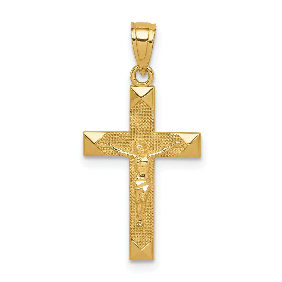 Lovely Rita's Pendants & Charms 14k Yellow Gold Diamond Cut Latin Crucifix Pendant