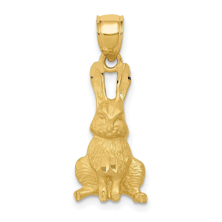 Lovely Rita's Pendants & Charms 14k Yellow Gold Diamond Cut Rabbit Pendant