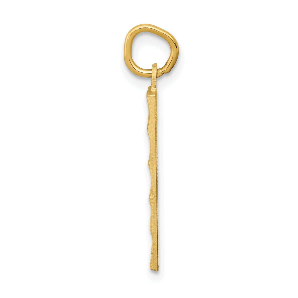 Lovely Rita's Pendants & Charms 14k Yellow Gold Diamond Cut Texture Finish Large Size Number 1 Charm Pendant