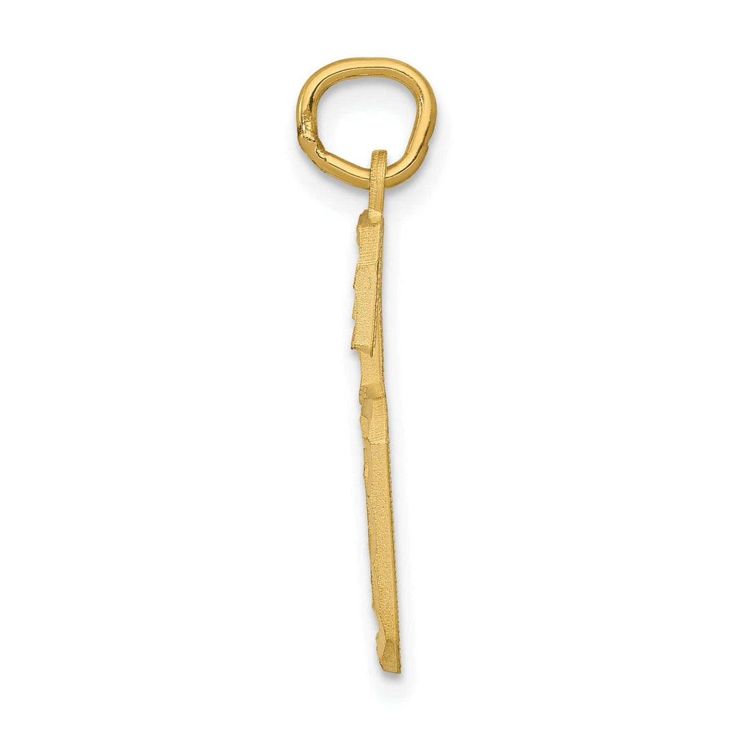 Lovely Rita's Pendants & Charms 14k Yellow Gold Diamond Cut Texture Finish Large Size Number 6 Charm Pendant