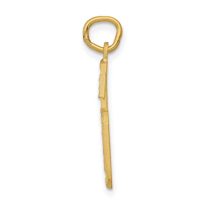 Lovely Rita's Pendants & Charms 14k Yellow Gold Diamond Cut Texture Finish Large Size Number 6 Charm Pendant