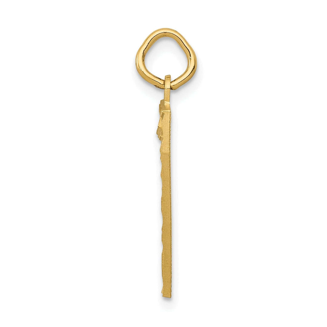 Lovely Rita's Pendants & Charms 14k Yellow Gold Diamond Cut Texture Finish Large Size Number 7 Charm Pendant