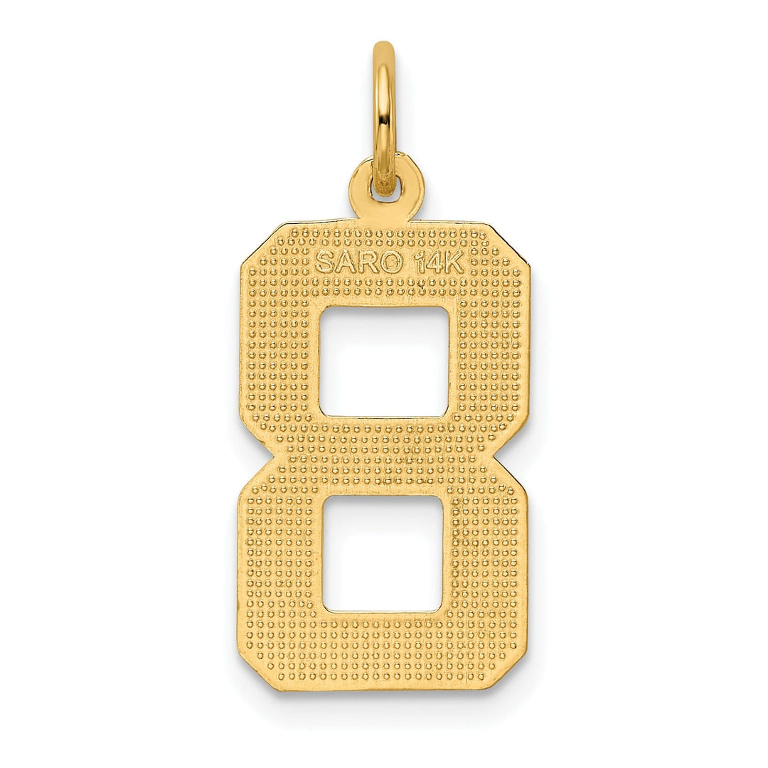 Lovely Rita's Pendants & Charms 14k Yellow Gold Diamond Cut Texture Finish Large Size Number 8 Charm Pendant