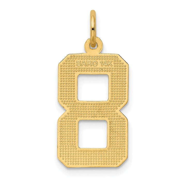 Lovely Rita's Pendants & Charms 14k Yellow Gold Diamond Cut Texture Finish Large Size Number 8 Charm Pendant