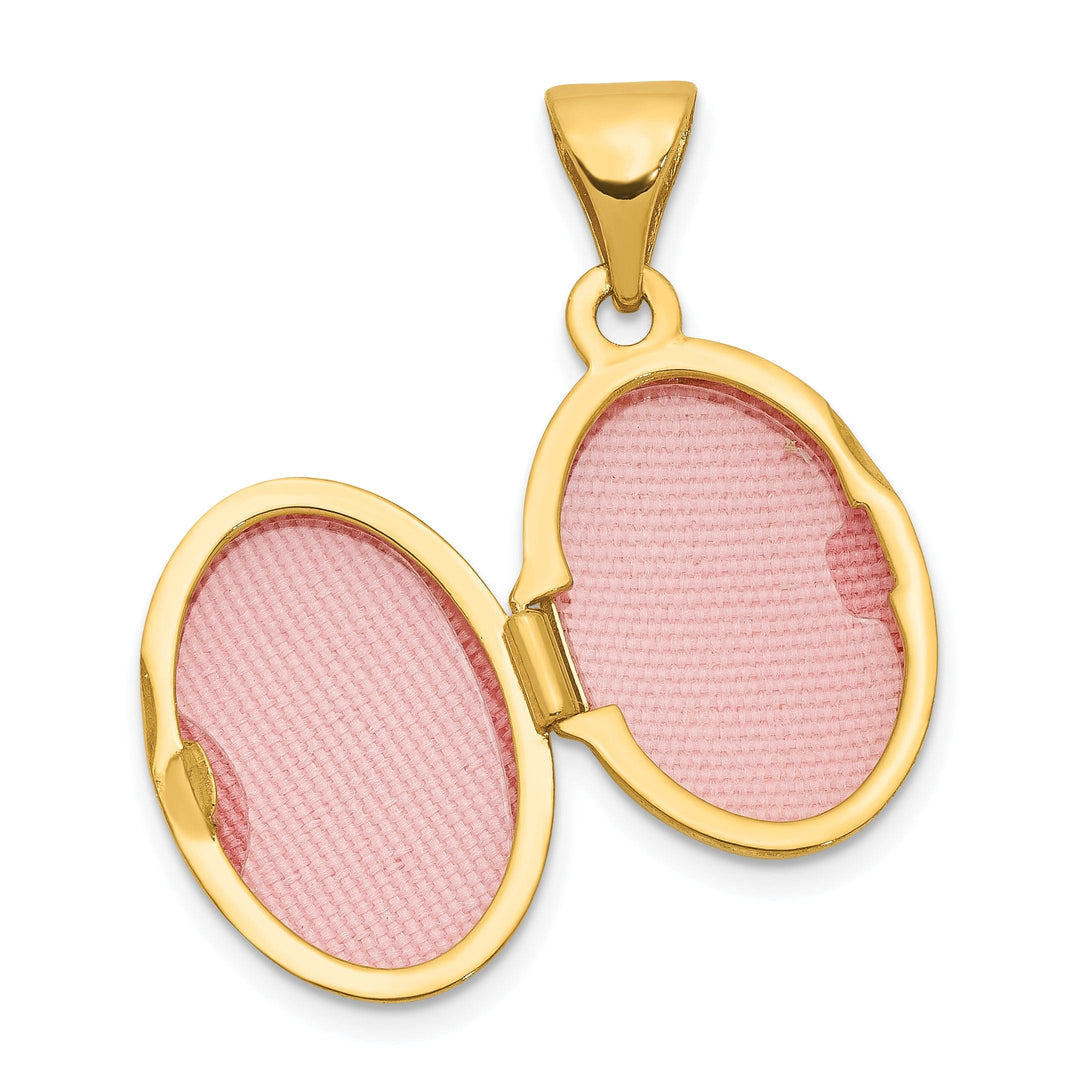 Lovely Rita's Pendants & Charms 14k Yellow Gold Diamond Oval Locket Pendant