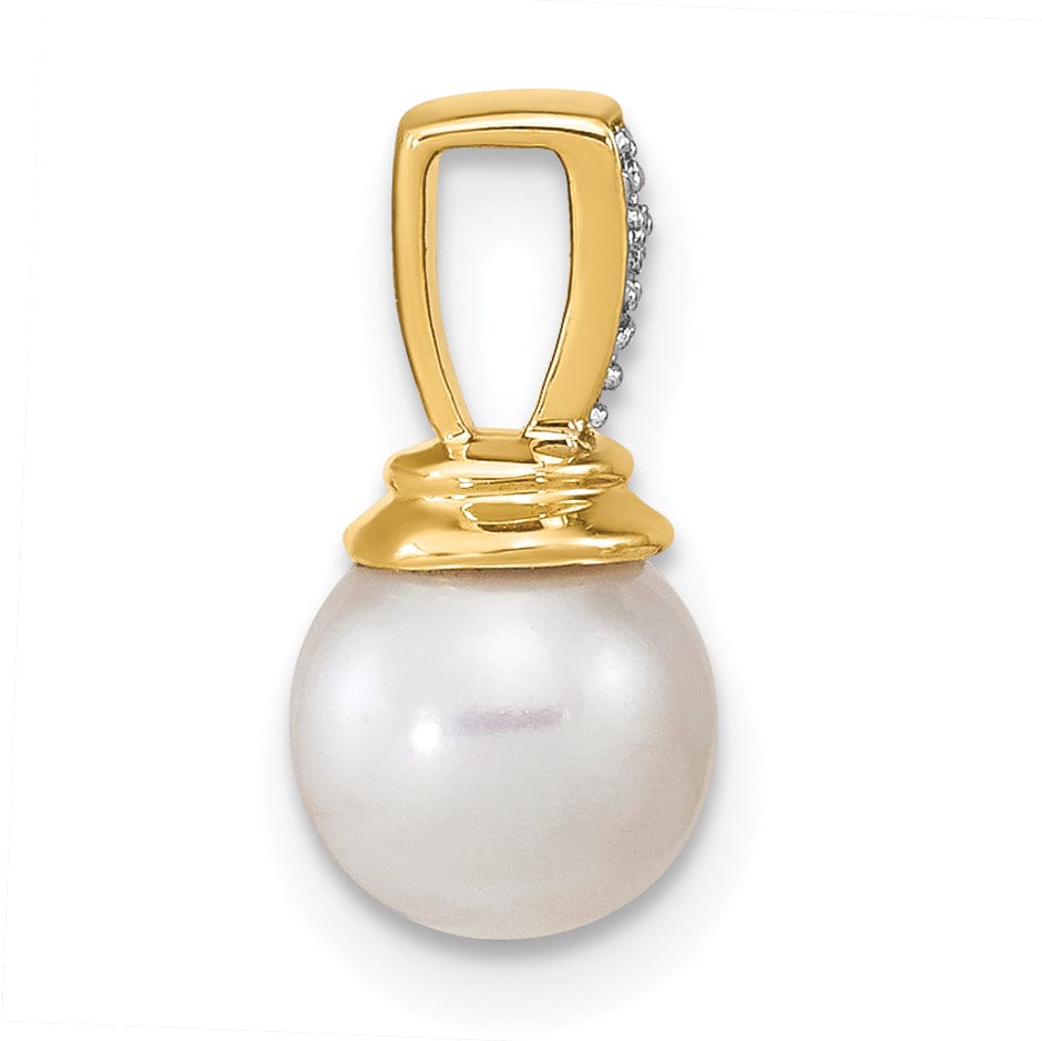 Lovely Rita's Pendants & Charms 14K Yellow Gold Diamond Pearl Designer Pendant