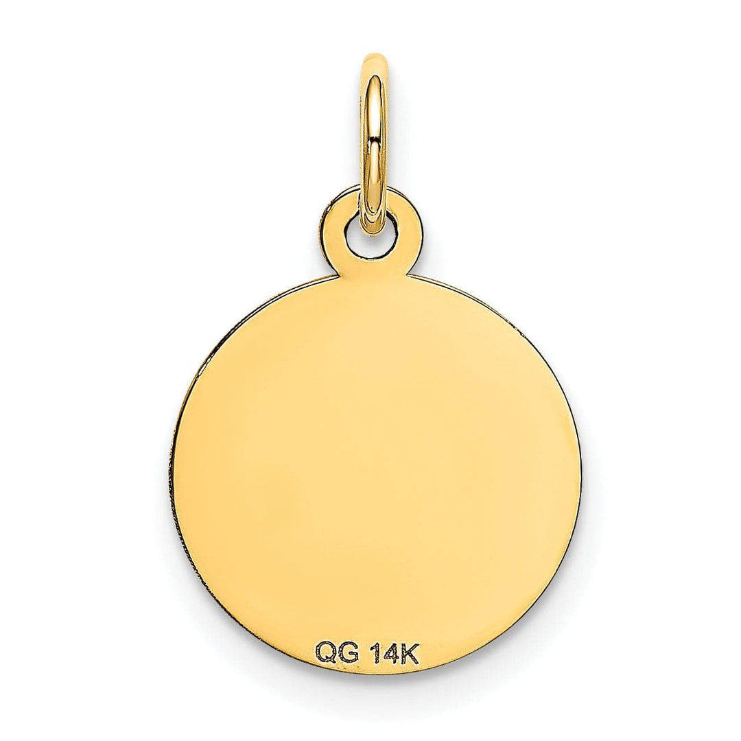 Lovely Rita's Pendants & Charms 14K Yellow Gold Disc Shape Design HAPPY BIRTHDAY Pendant