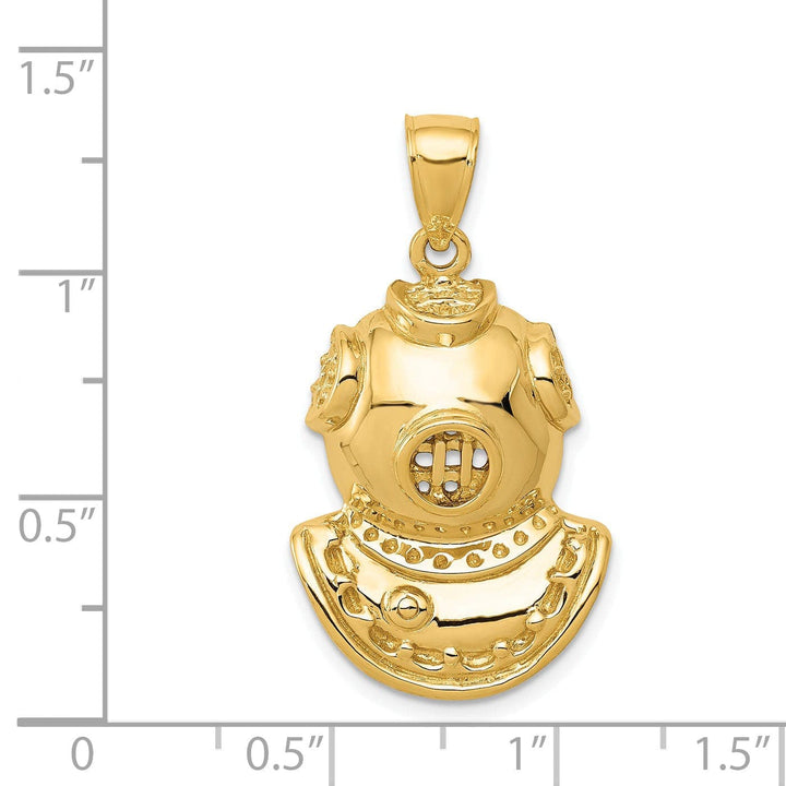 Lovely Rita's Pendants & Charms 14k Yellow Gold Divers Helmet Pendant