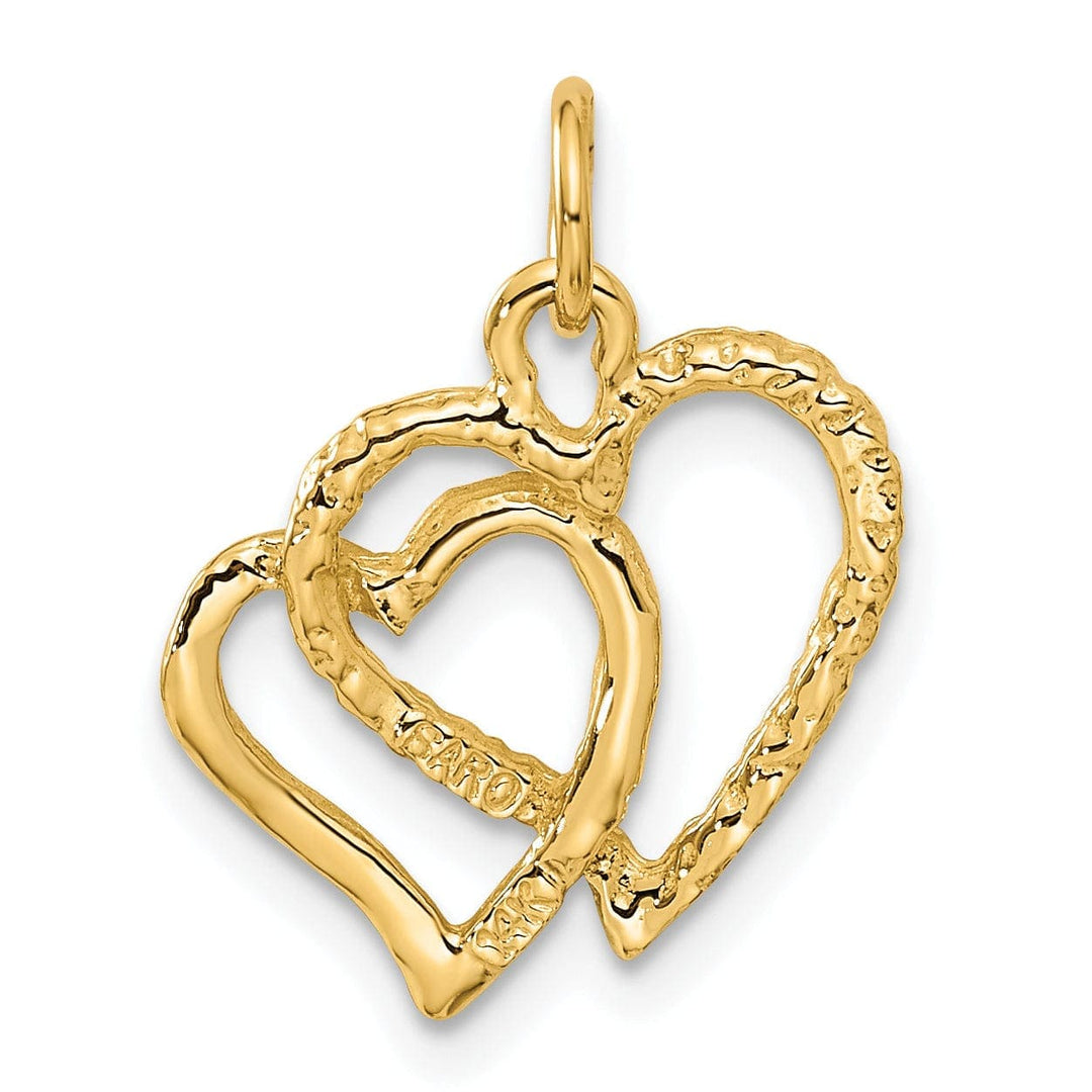 Lovely Rita's Pendants & Charms 14k Yellow Gold Double Heart Charm