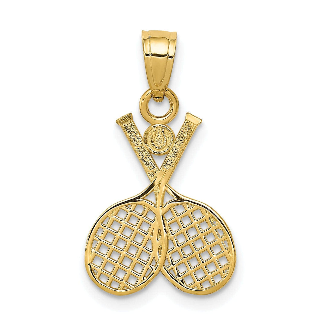 Lovely Rita's Pendants & Charms 14k Yellow Gold Double Tennis Racquet Pendant
