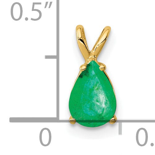 Lovely Rita's Pendants & Charms 14k Yellow Gold Emerald Pendant