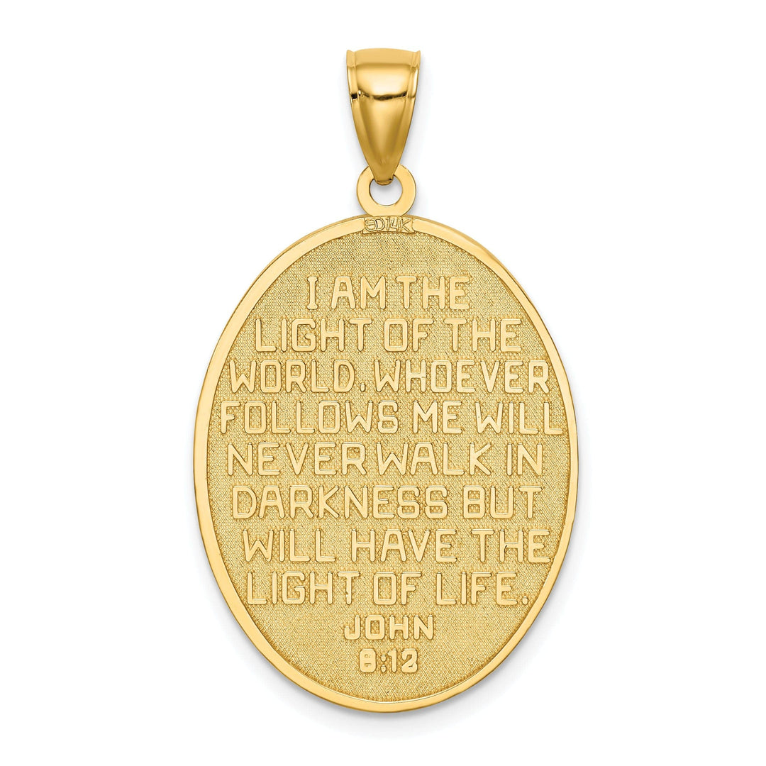 Lovely Rita's Pendants & Charms 14K Yellow Gold Enamel Lighthouse Pendant with John 8:12