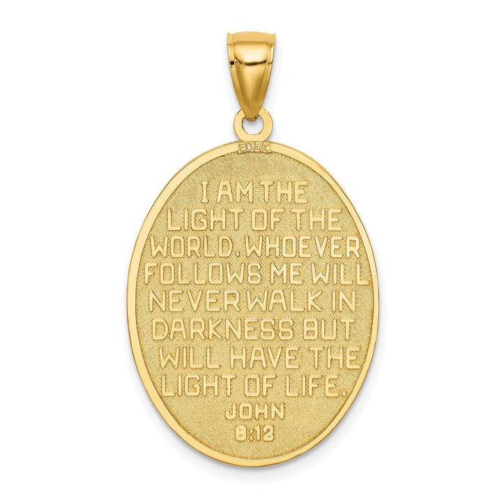 Lovely Rita's Pendants & Charms 14K Yellow Gold Enamel Lighthouse Pendant with John 8:12