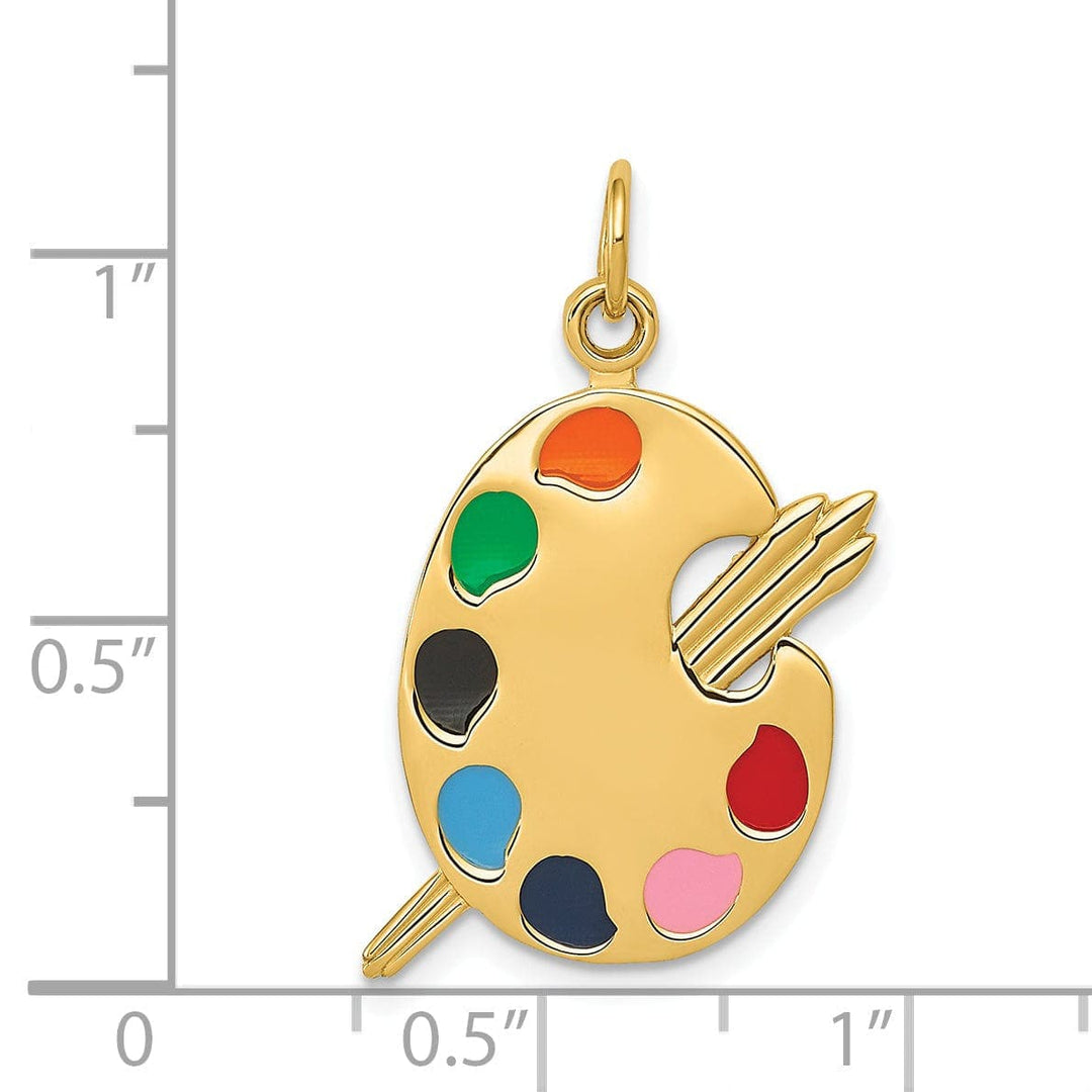 Lovely Rita's Pendants & Charms 14k Yellow Gold Enameled Artist Palette Charm