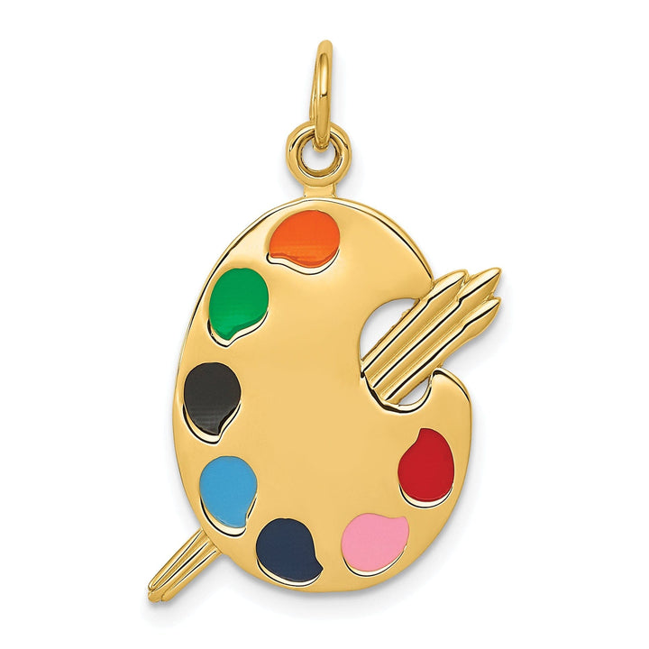 Lovely Rita's Pendants & Charms 14k Yellow Gold Enameled Artist Palette Charm