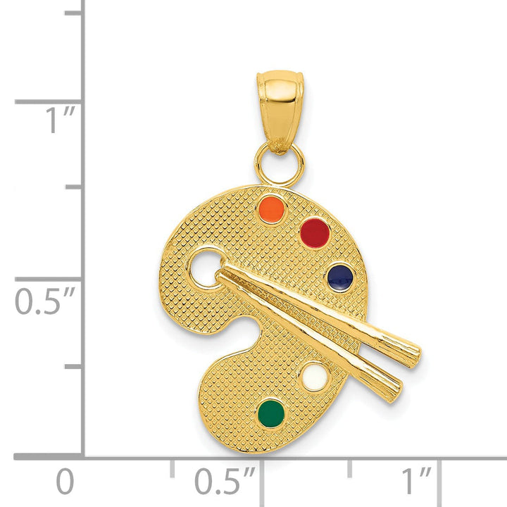 Lovely Rita's Pendants & Charms 14k Yellow Gold Enameled Artist Palette Pendant