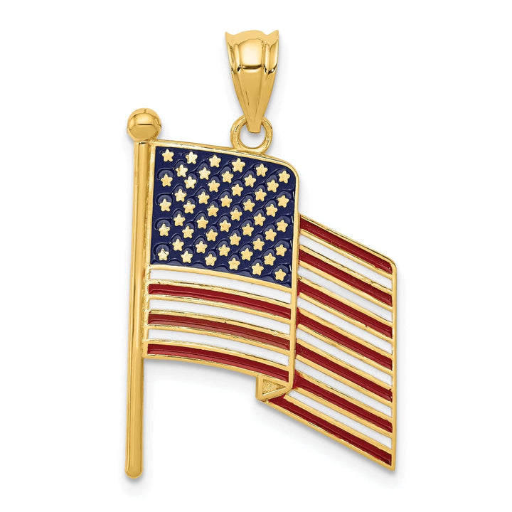 Lovely Rita's Pendants & Charms 14k Yellow Gold Enameled Flag Pendant