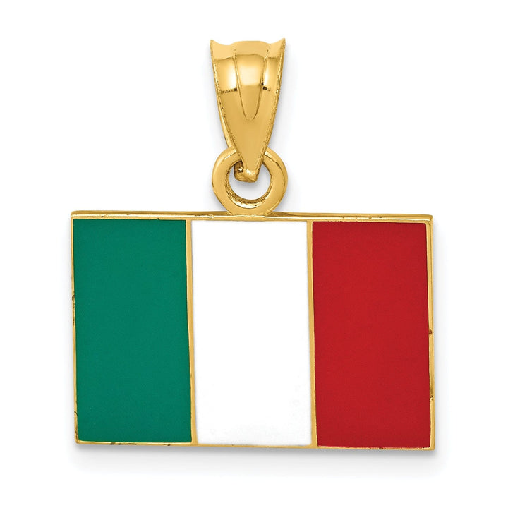 Lovely Rita's Pendants & Charms 14k Yellow Gold Enameled Italy Flag Pendant