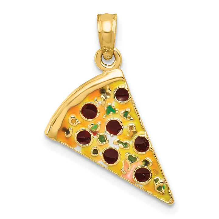Lovely Rita's Pendants & Charms 14k Yellow Gold Enameled Pizza Slice Pendant