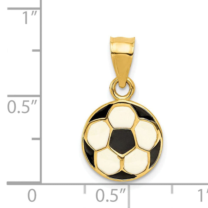 Lovely Rita's Pendants & Charms 14k Yellow Gold Enameled Soccer Ball Pendant