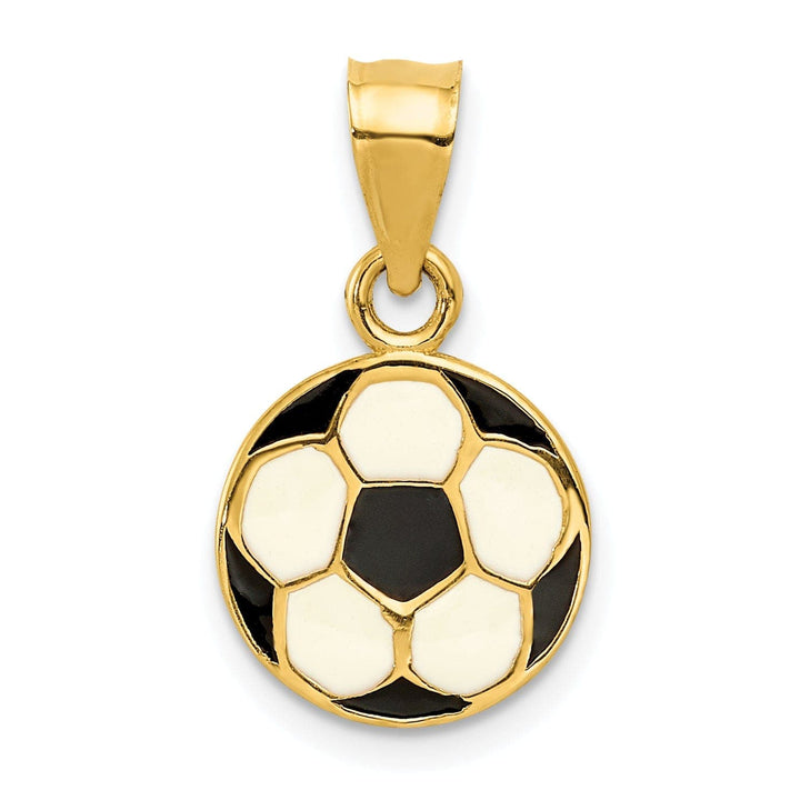 Lovely Rita's Pendants & Charms 14k Yellow Gold Enameled Soccer Ball Pendant