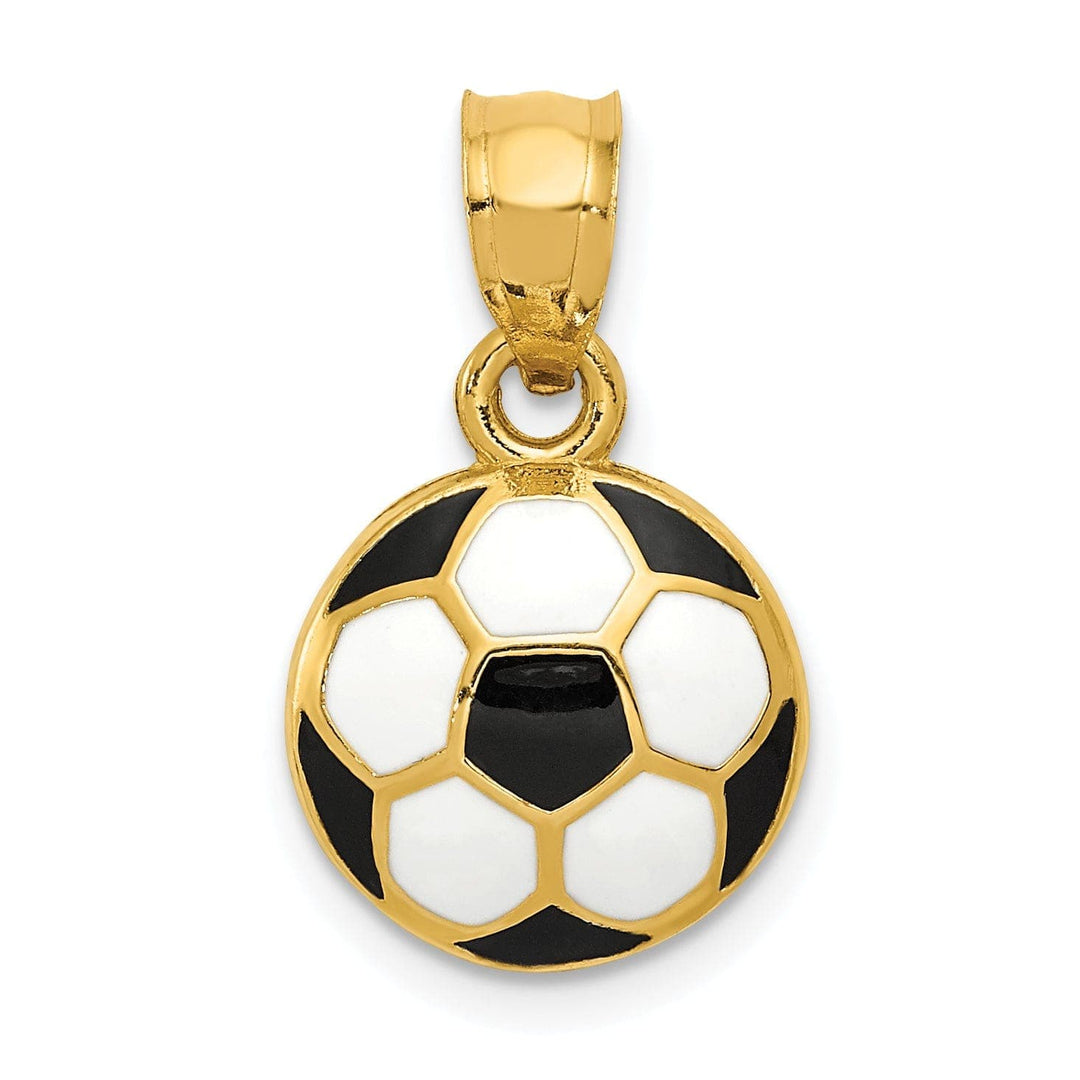 Lovely Rita's Pendants & Charms 14k Yellow Gold Enameled Soccer Ball Pendant