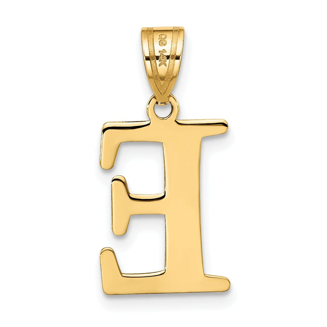 Lovely Rita's Pendants & Charms 14k Yellow Gold Etched Finish Block Letter E Initial Design Pendant