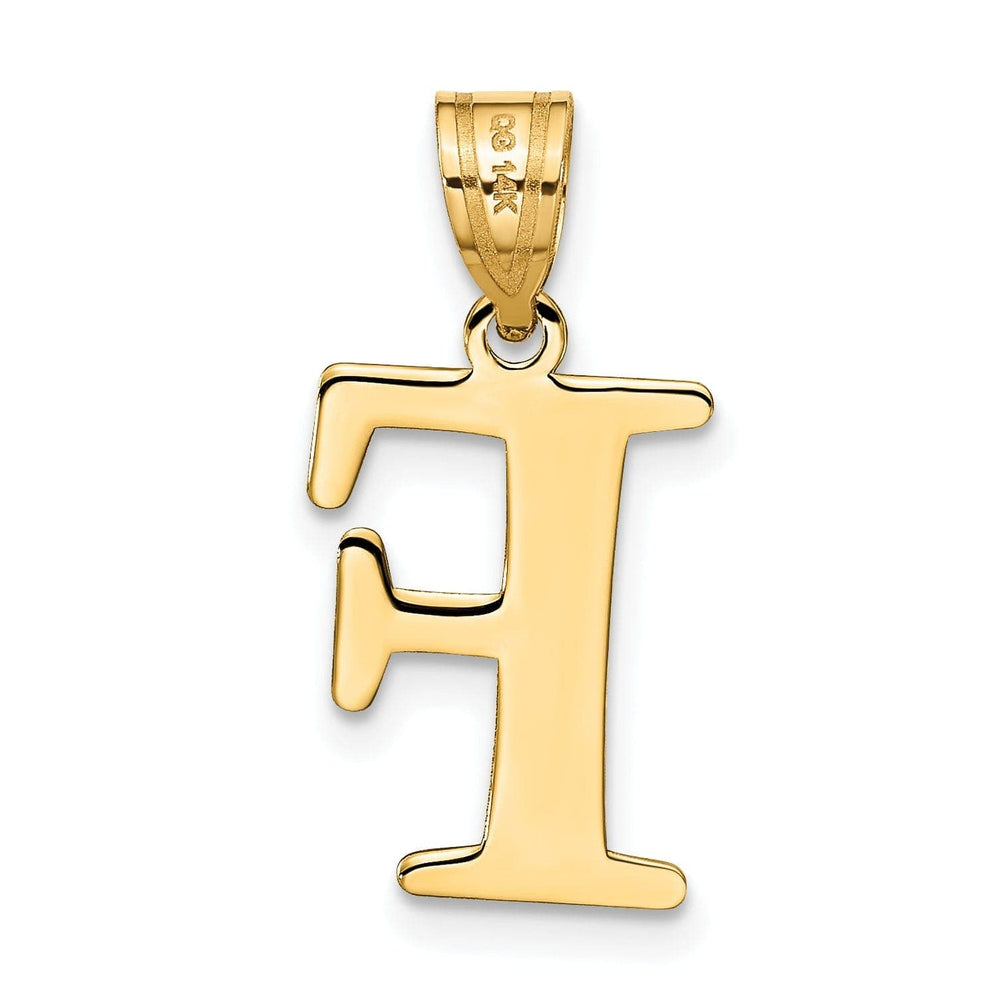 Lovely Rita's Pendants & Charms 14k Yellow Gold Etched Finish Block Letter F Initial Design Pendant