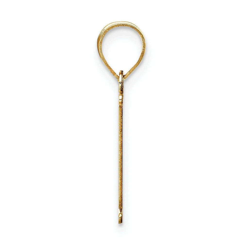 Lovely Rita's Pendants & Charms 14k Yellow Gold Etched Finish Block Letter I Initial Design Pendant