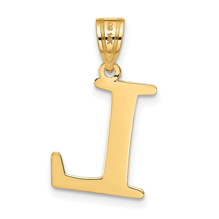 Lovely Rita's Pendants & Charms 14k Yellow Gold Etched Finish Block Letter L Initial Design Pendant