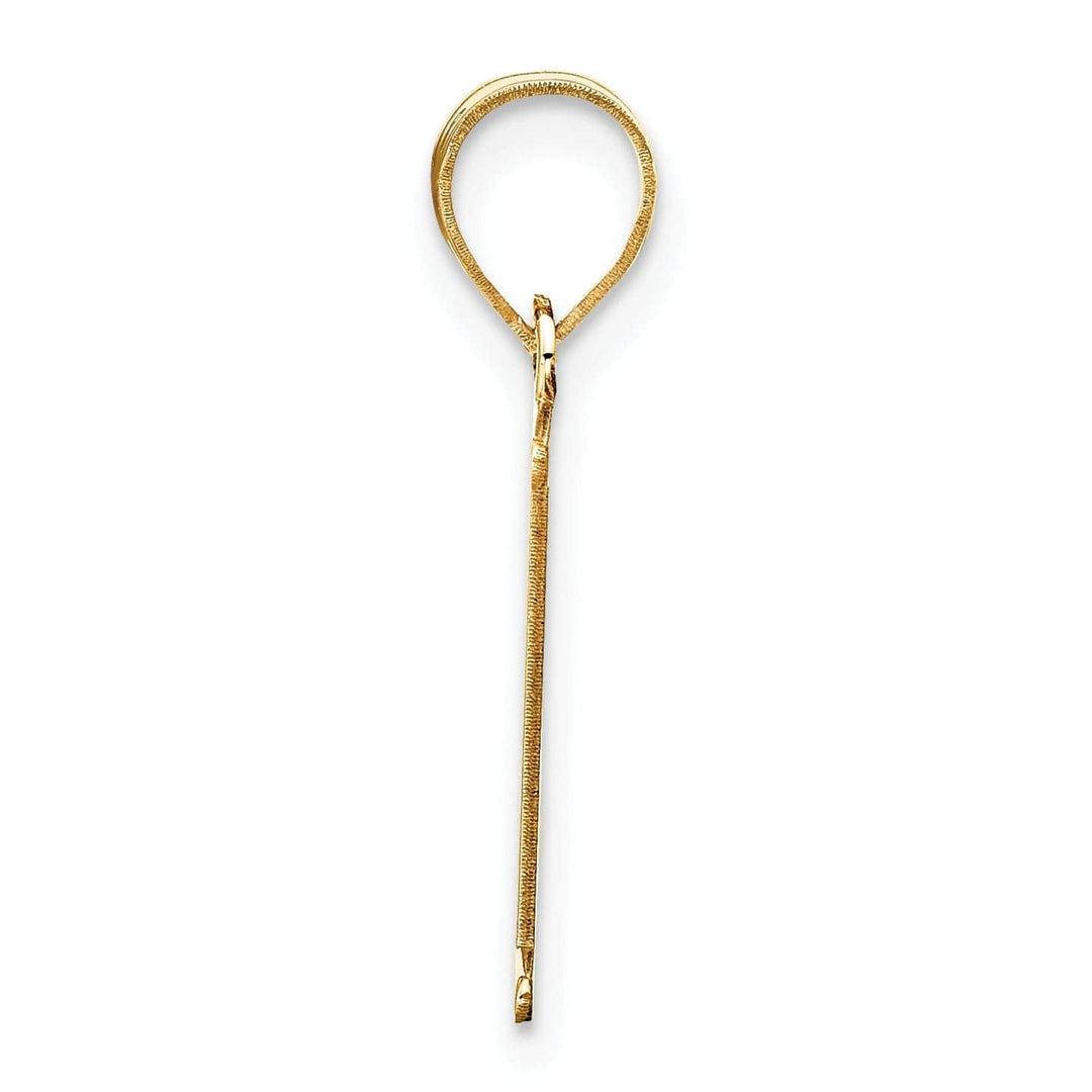 Lovely Rita's Pendants & Charms 14k Yellow Gold Etched Finish Block Letter L Initial Design Pendant