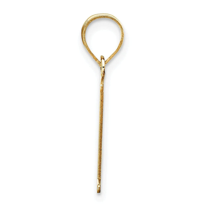 Lovely Rita's Pendants & Charms 14k Yellow Gold Etched Finish Block Letter L Initial Design Pendant