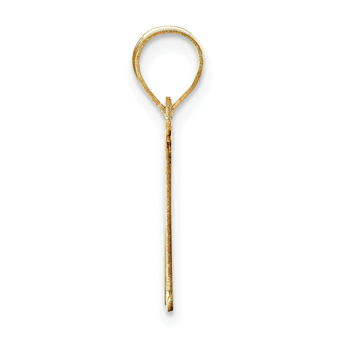 Lovely Rita's Pendants & Charms 14k Yellow Gold Etched Finish Block Letter M Initial Design Pendant