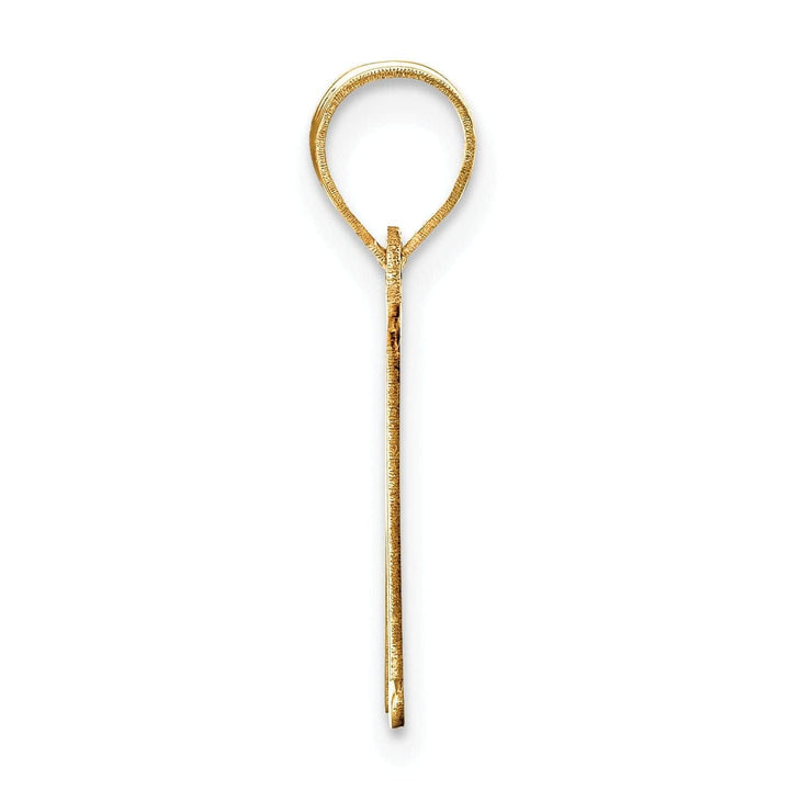 Lovely Rita's Pendants & Charms 14k Yellow Gold Etched Finish Block Letter M Initial Design Pendant