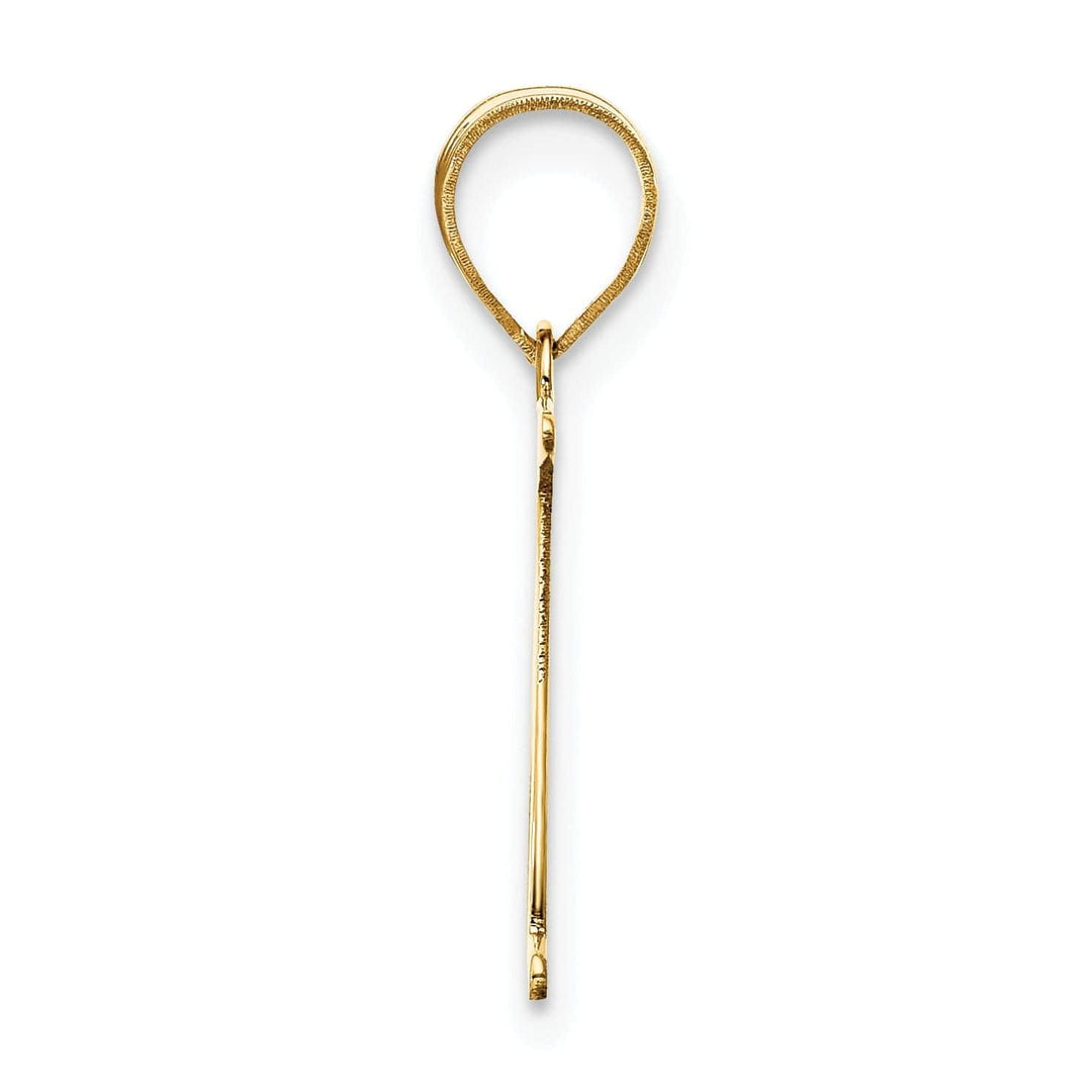 Lovely Rita's Pendants & Charms 14k Yellow Gold Etched Finish Block Letter N Initial Design Pendant